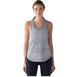 Lululemon Tank Top Long Distance Sheer Luon
Pebble Jacquard White Black